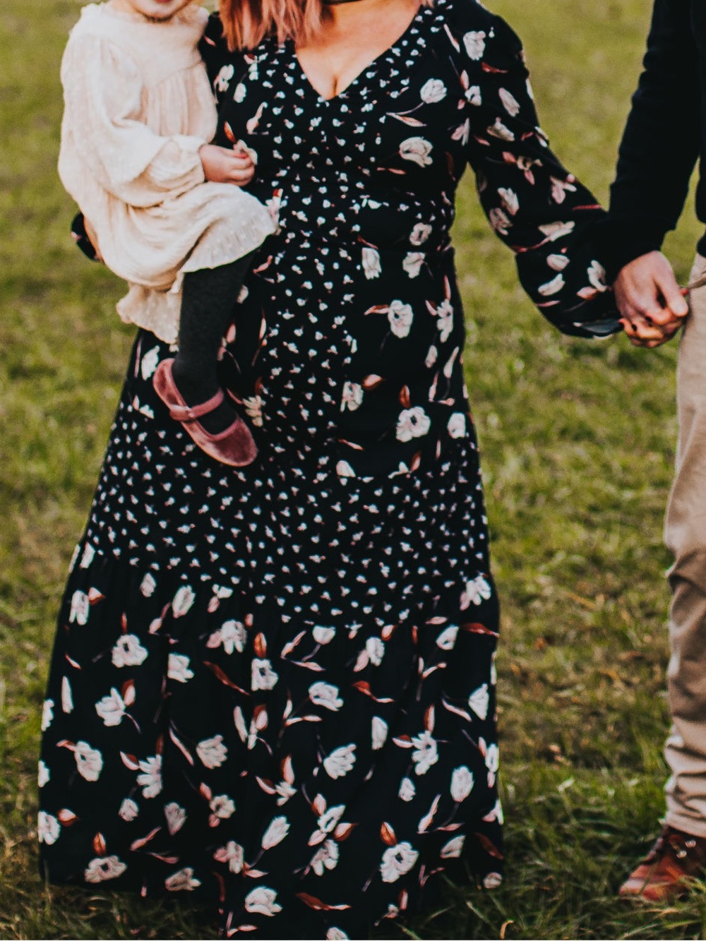 ModCloth Black Floral Maxi Dress